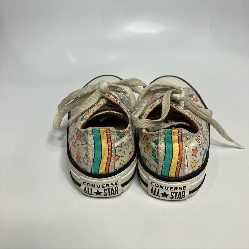 Converse all star Rainbow castles low top‎ sneakers white pink girls size 12